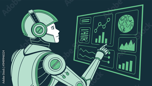 Future Green Technology and Smart AI Robotics for Sustainable Environment Illustration