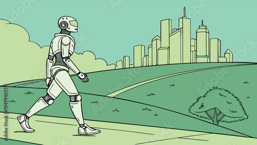 Future Green Technology and Smart AI Robotics for Sustainable Environment Illustration