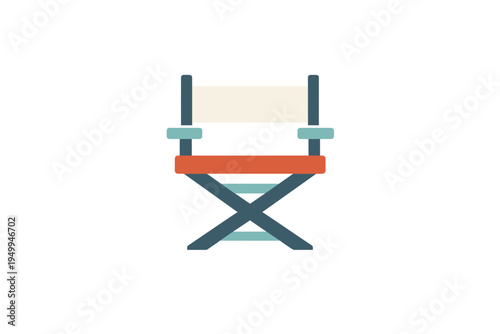 A minimalist flat design vector illustration of a classic director's