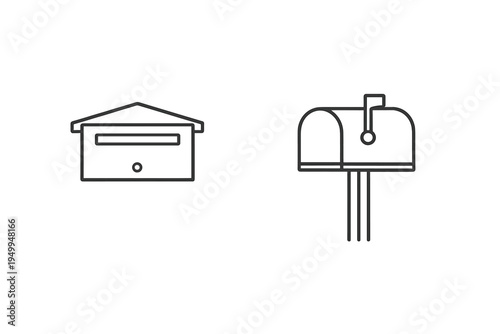 A set of two minimalist line art icons representing different types