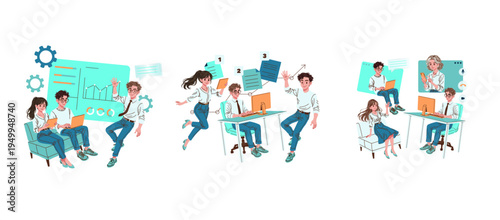 Collaboration and Productivity in Modern Office Vector