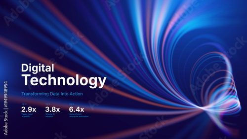 AI-Powered Cyber Network with Fiber Optic Data Stream. Digital Background for Modern Business Presentations on High-Speed Internet and Data Flow.