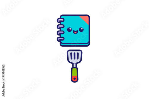 A flat vector illustration featuring a cute anthropomorphic blue