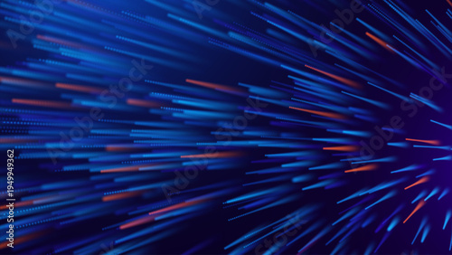 Digital Network Flow: Abstract High-Speed Optical Fiber Cable Transmitting Data Streams in a Modern Tech Background. Internet Infrastructure Concepts.