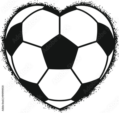 Soccer Ball Heart Shape Sports Graphic