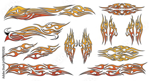 Detailed Tiger Stripe Decal Set for Vehicle Customization.