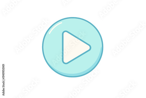 Free Download A vector illustration of a glossy light blue play button icon - GFXLoad