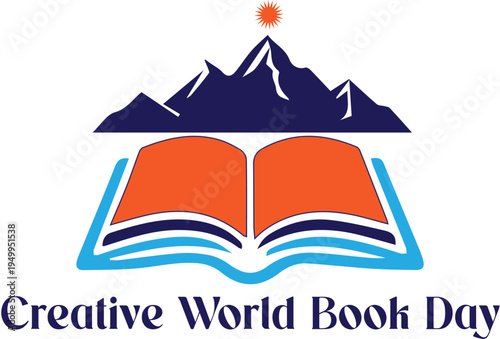 Creative world book day logo Vector design