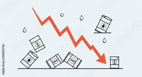 Falling Oil Prices - A Visual Representation of Economic Decline.