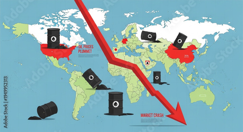 Global Oil Demand Decline - A Visual Representation of Economic Downturn.