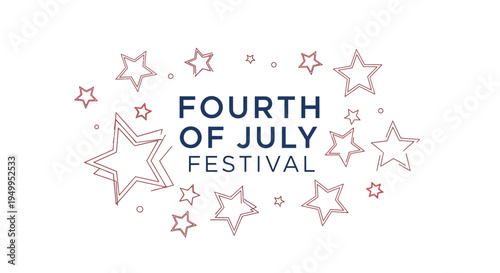 Fourth of July festival vector graphic with stars
