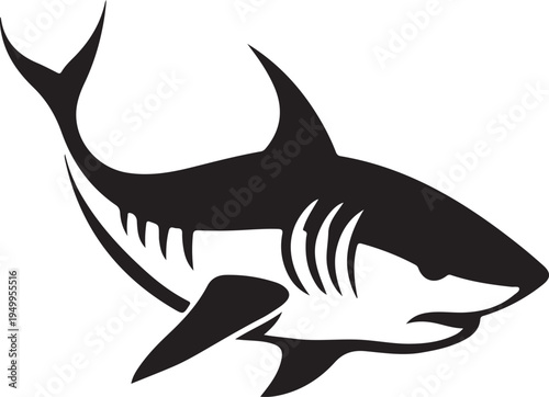 Shark silhouette graphic design, vector art, predator, ocean life, marine animal, dangerous