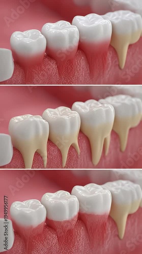 Medical Animation of Gum Disease Progression from Gingivitis to Periodontitis – Dental Health Education Concept