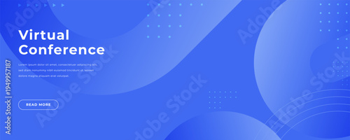 Abstract blue gradient background with soft curved shapes. Modern horizontal banner in minimal style for business, tech, healthcare, finance, presentation slides, websites, corporate branding design