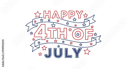 Happy 4th of July patriotic banner vector illustration