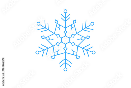 A light blue geometric snowflake icon with a symmetrical design
