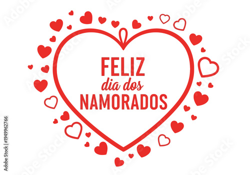 Feliz dia dos namorados heart design