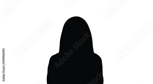 Simple black silhouette of a woman with a headscarf silhouette