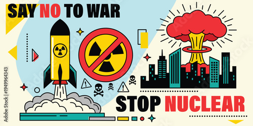 Stop Nuclear War Vector Illustration