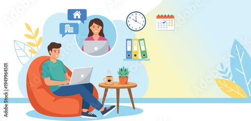 Online Learning Illustration Vector Design