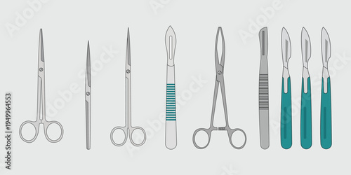 Surgical Instruments: A precise assortment of sterile, gleaming surgical tools, essential for the intricate procedures of modern medical care.