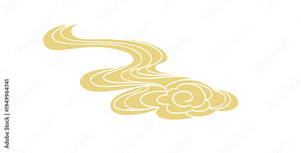 Fototapeta premium Chinese retro gold auspicious cloud decorative pattern