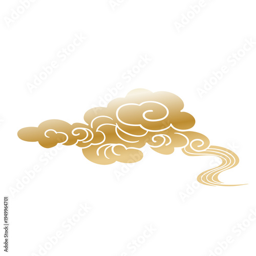 Chinese retro gold auspicious cloud decorative pattern