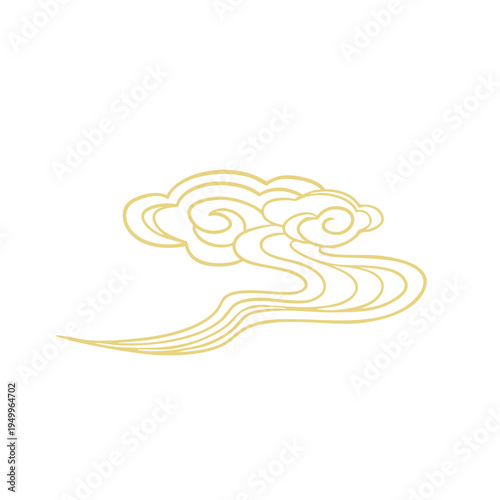 Chinese retro gold auspicious cloud decorative pattern