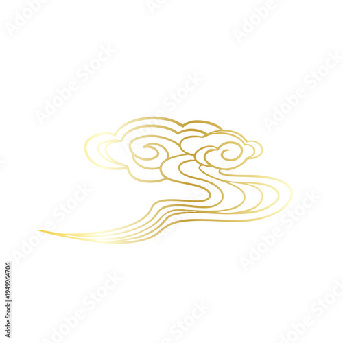 Chinese retro gold auspicious cloud decorative pattern