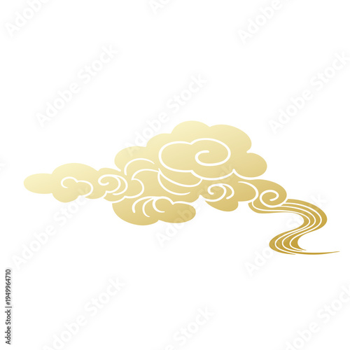 Chinese retro gold auspicious cloud decorative pattern