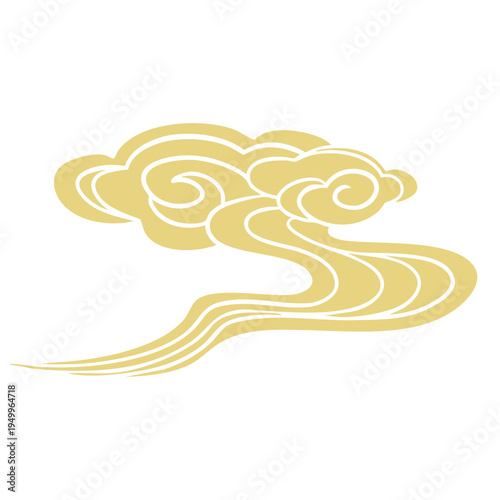 Chinese retro gold auspicious cloud decorative pattern