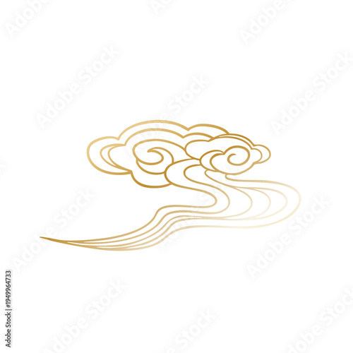 Chinese retro gold auspicious cloud decorative pattern