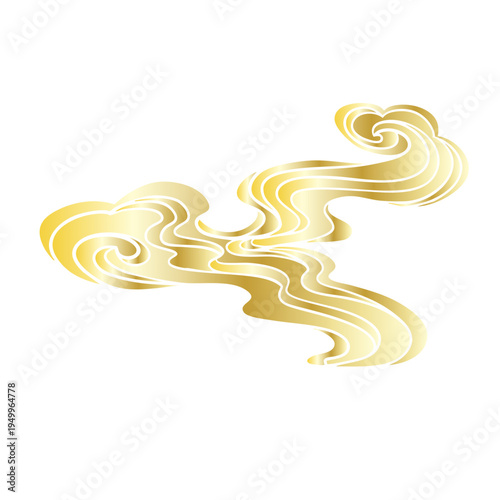 Chinese retro gold auspicious cloud decorative pattern