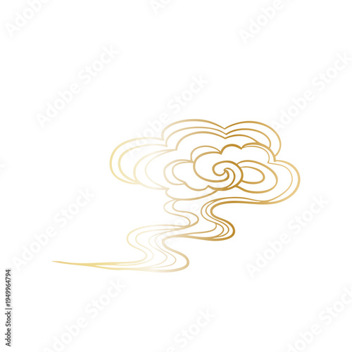 Chinese retro gold auspicious cloud decorative pattern