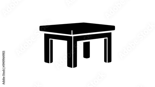 Simple Table Vector Illustration Isolated on White Background, Minimalist Furniture Graphic for Interior Design Mockups and Web Graphics