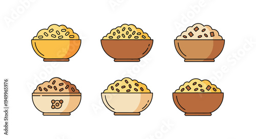 Rice Pilaf Line art vector clean vivid abstract illustration