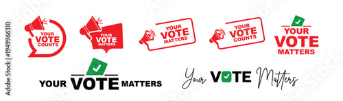 your vote matters sign on white background