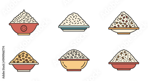 Rice Pilaf Line art vector dynamic abstract creative