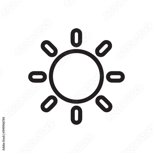 Black and white sun symbol with eight rays