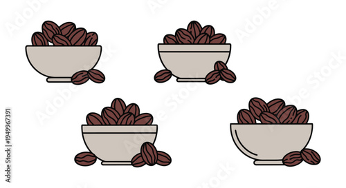 Raisin Bowl Line art vector minimal colorful abstract illustration