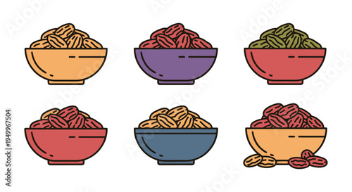Raisin Bowl Line art vector creative geometric abstract color illustration