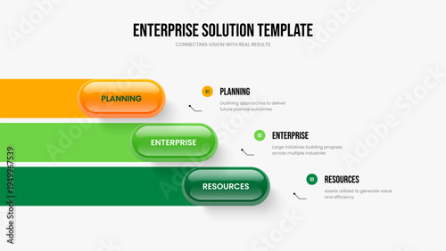 Consulting Proposal Three Option Diagram Slideshow Template. Visual Strategy 3 Step Infographic Presentation Design. Service Overview Slide Layout Vector Illustration.