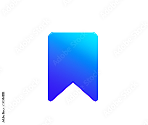 Free Download Modern blue gradient bookmark icon for digital content saving., 3d illustration - GFXLoad
