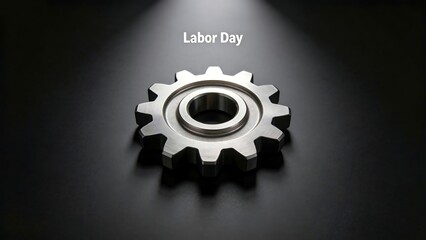 Minimalist Labor Day background, metal