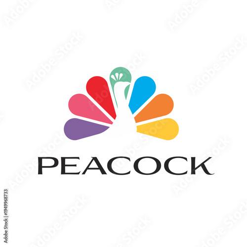 Official Peacock streaming service logo featuring a stylized multicolored bird emblem and brand name