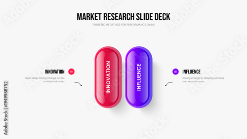 Project Strategy Frame Layout Vector Illustration. Service Growth 2 Option Diagram Presentation Template. Company Performance Two Step Infographic Slideshow Design.