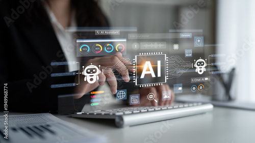 Cuadro en lienzo AI assistant connects prompt generation, chatbots and workflow automation across tools and analytics