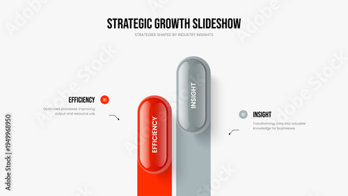 Product Development Two Step Infographic Frame Layout. Sales Introduction Slide Template Vector Illustration. Professional Portfolio 2 Element Diagram Presentation Design.