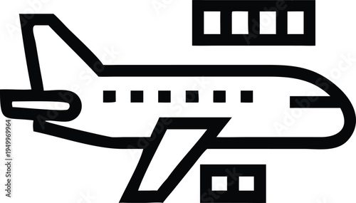 Air freight service with multiple cargo containers surrounding a commercial jet aircraft