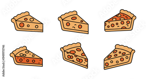 Quiche Slice Line art vector modern artistic abstract